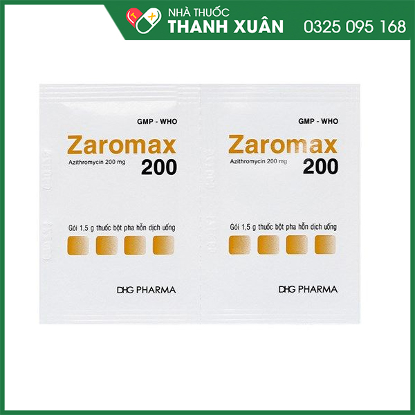 Zaromax bột pha hỗn dịch trị nhiễm khuẩn